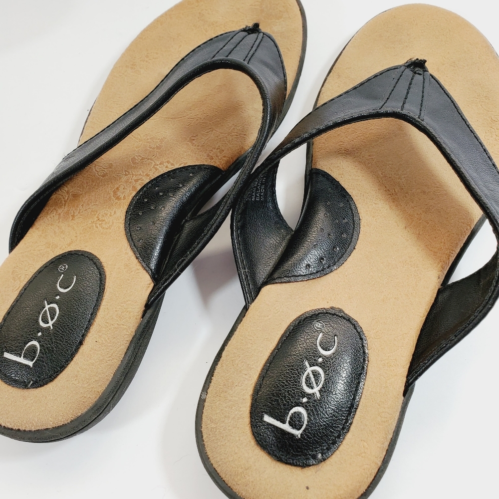 B.O.C  Zita Black Thong Flip Flop Sandal Cushioned Insole Size 8M Women EUC - Picture 8 of 11